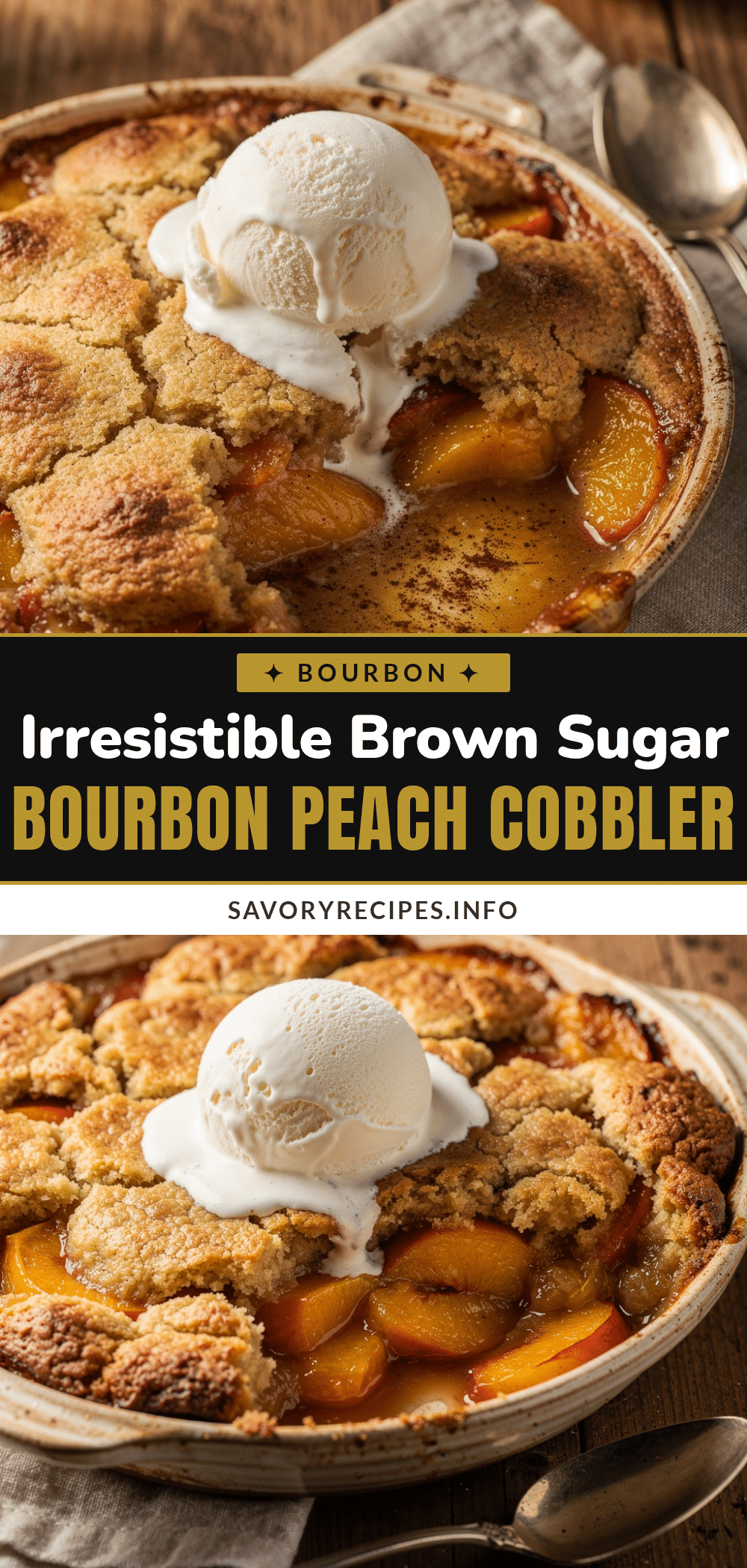 brown sugar bourbon peach cobbler recipe