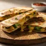 crispy cheesy broccoli quesadillas - featured image
