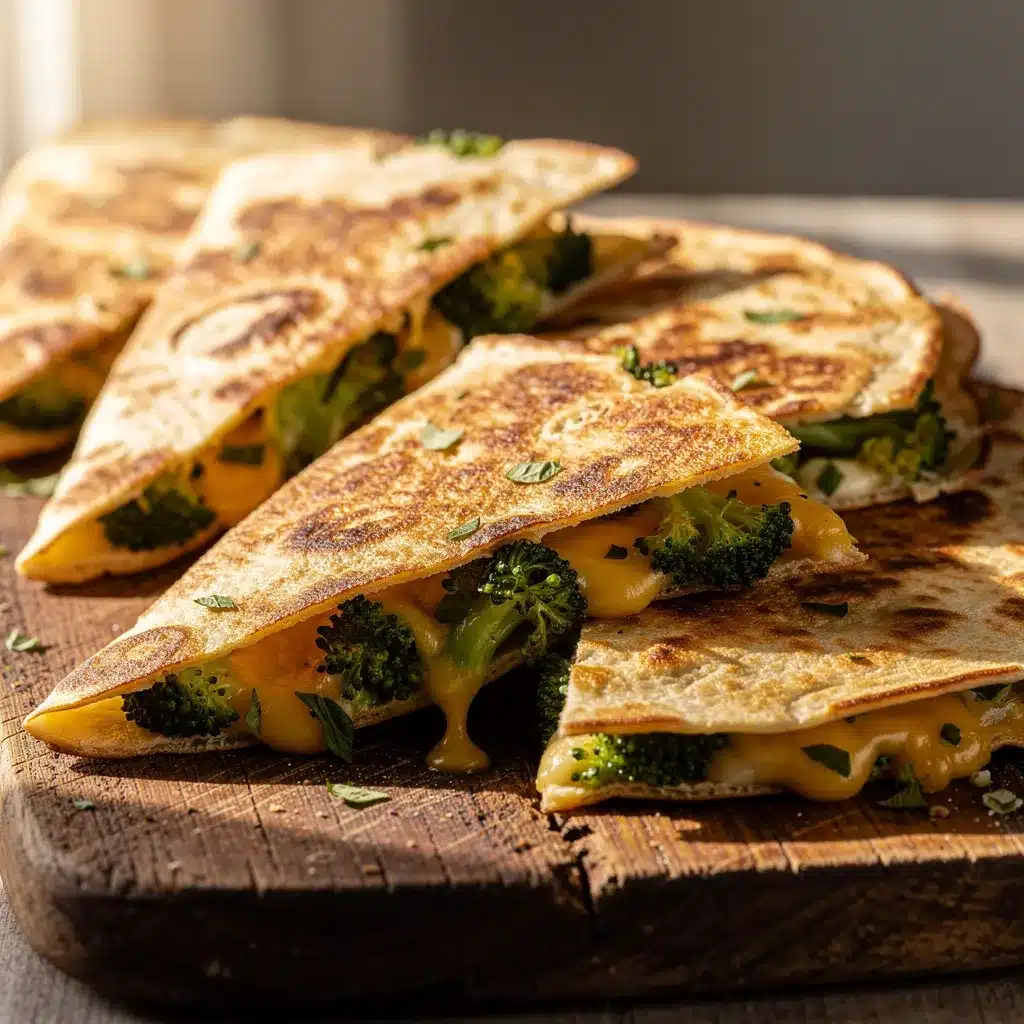 crispy cheesy broccoli quesadillas preparation steps