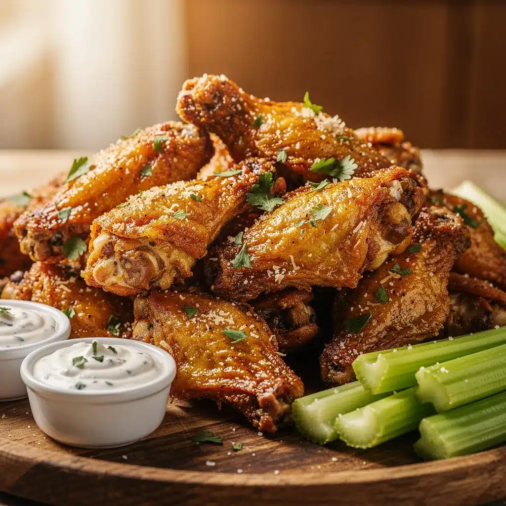 crispy garlic parmesan chicken wings preparation steps