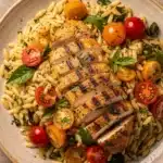 fresh lemon herb orzo salad - featured image