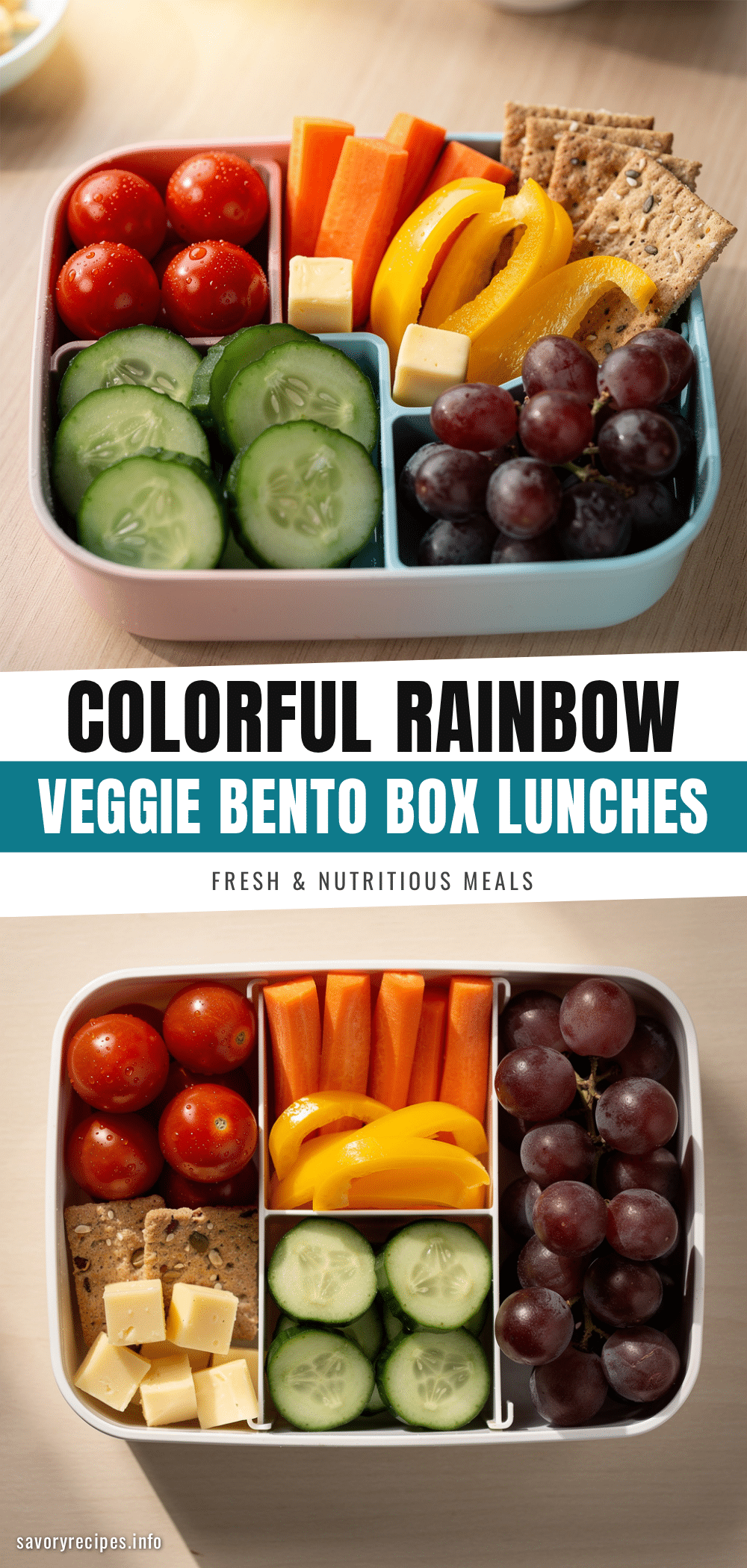 fresh rainbow veggie bento box lunches for kids recipe