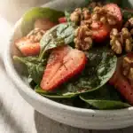fresh strawberry spinach salad - featured image