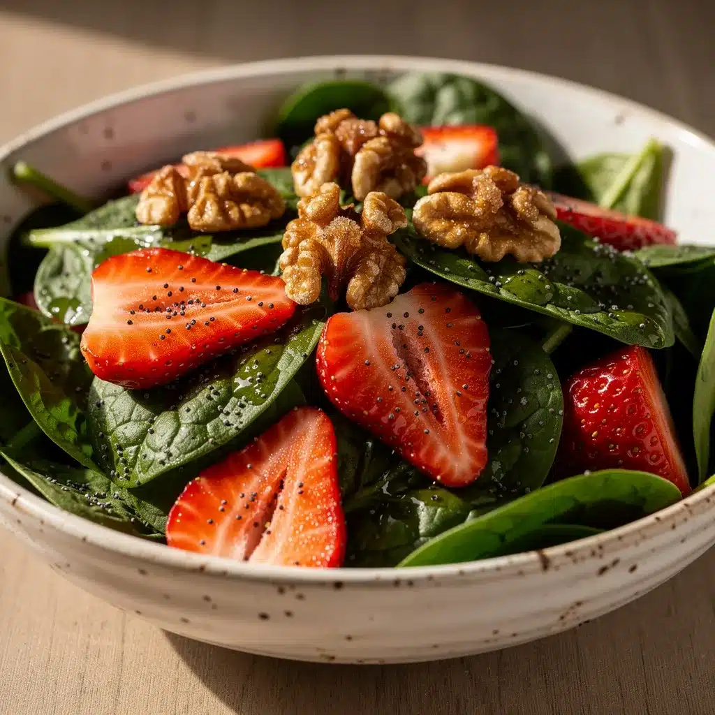fresh strawberry spinach salad preparation steps