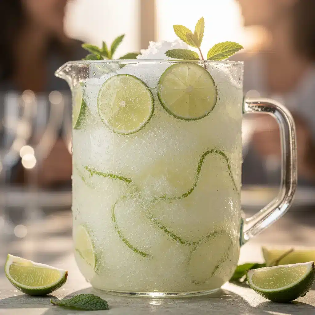 frozen coconut lime margarita slushie preparation steps