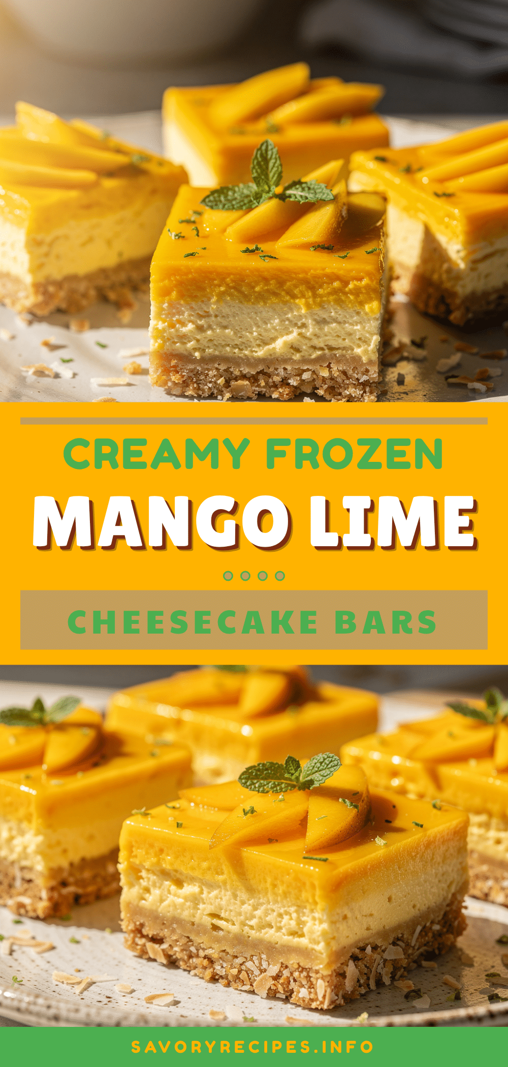 frozen mango lime cheesecake bars recipe