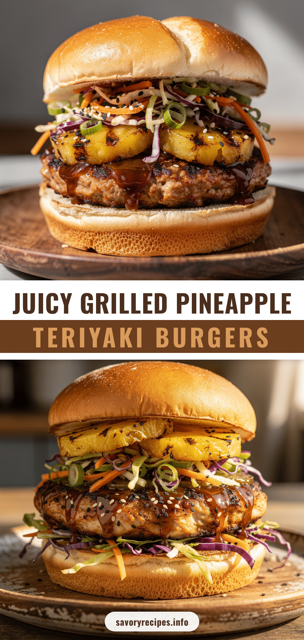 grilled pineapple teriyaki chicken burgers recipe