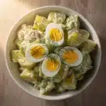 homemade potato salad with dill and eggs - featured image