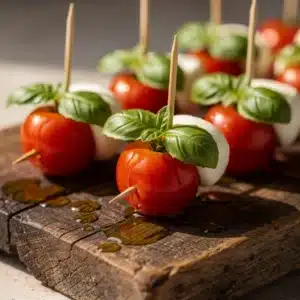 mini caprese skewers - featured image