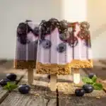 no-bake blueberry cheesecake popsicles - featured image