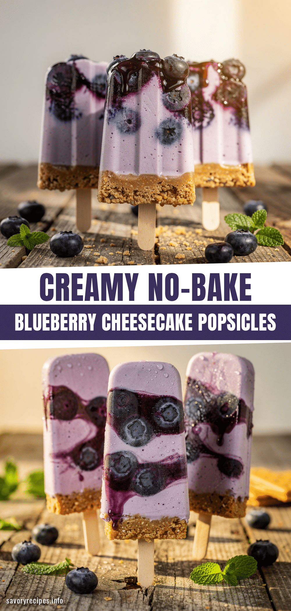 no-bake blueberry cheesecake popsicles recipe