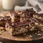 no bake chocolate oat granola bars - featured image