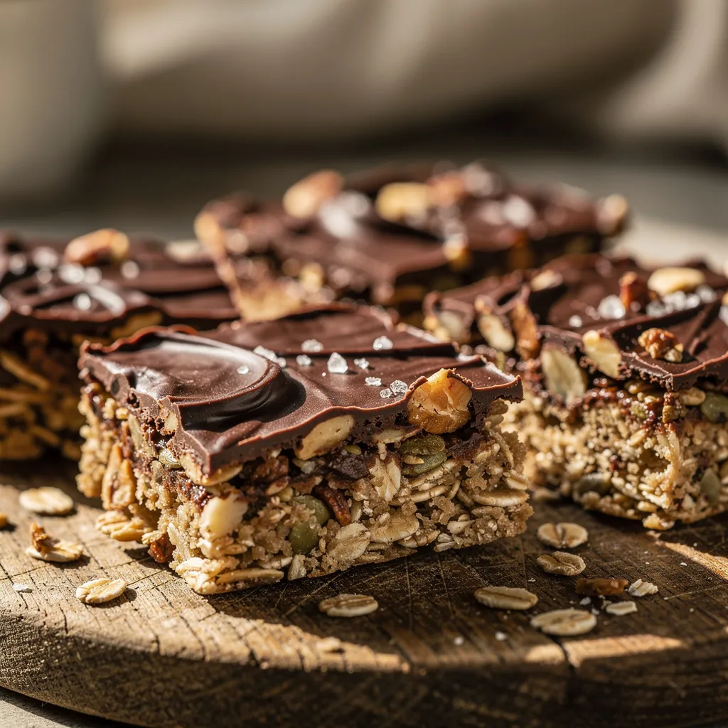 no bake chocolate oat granola bars preparation steps