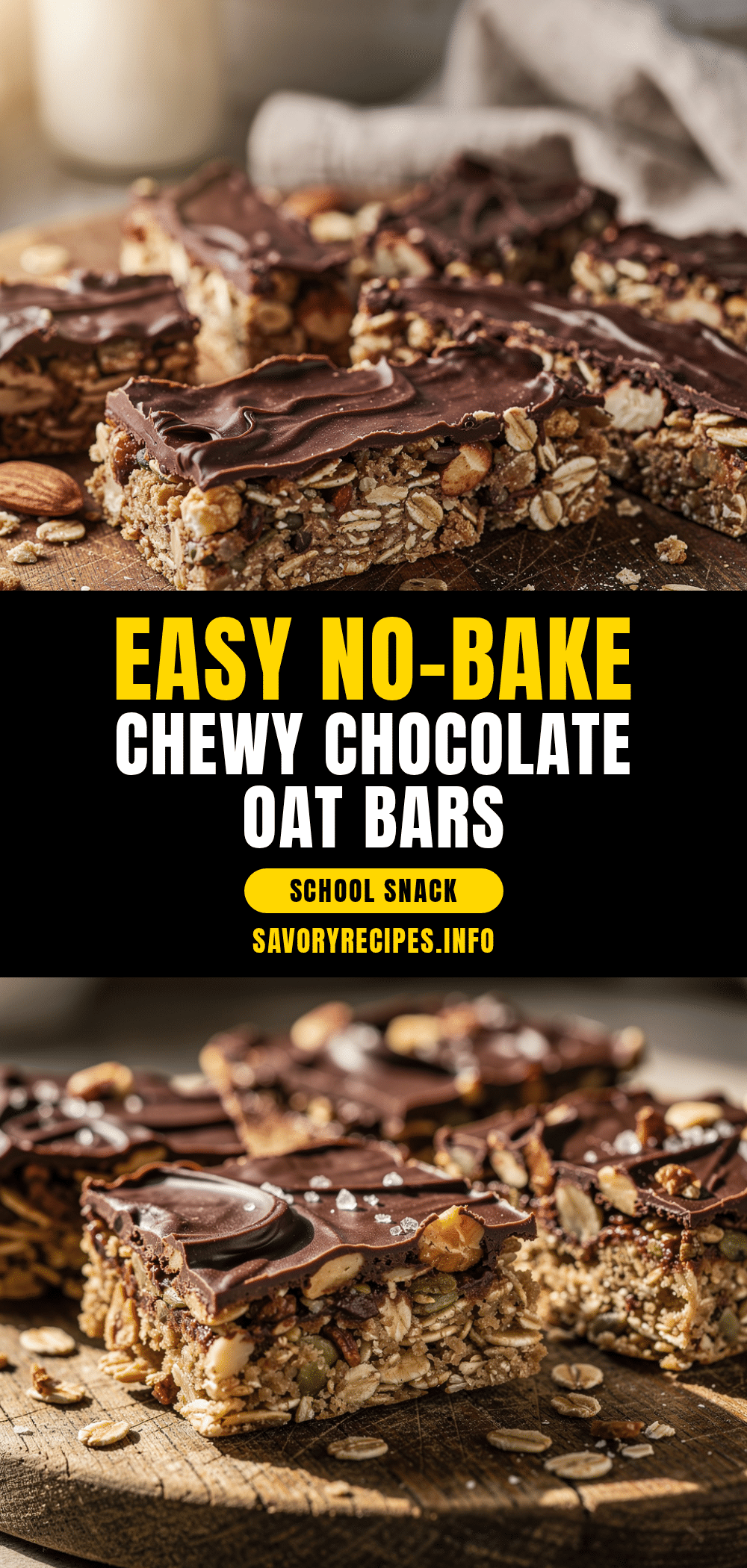 no bake chocolate oat granola bars recipe