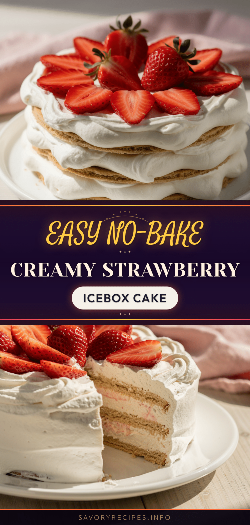 no bake strawberry icebox cake recipe