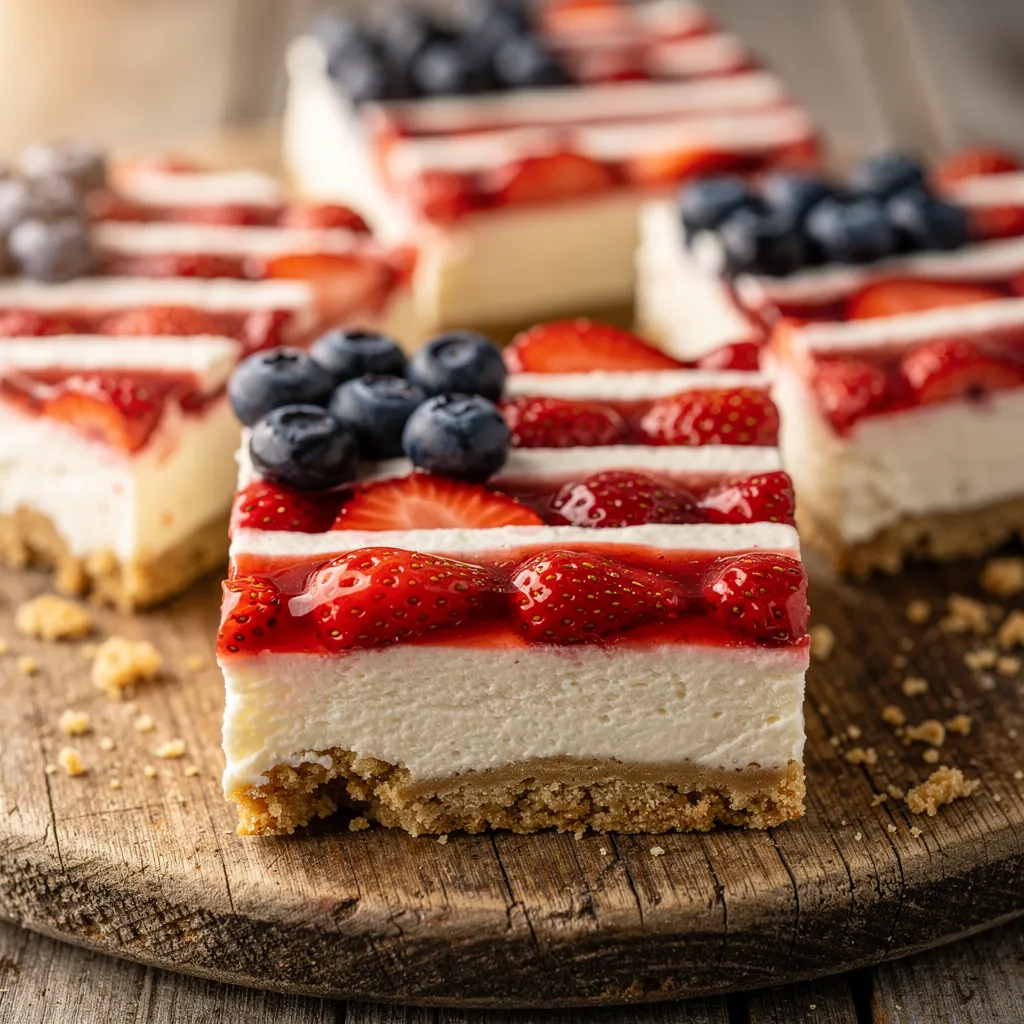 patriotic strawberry cheesecake bars preparation steps