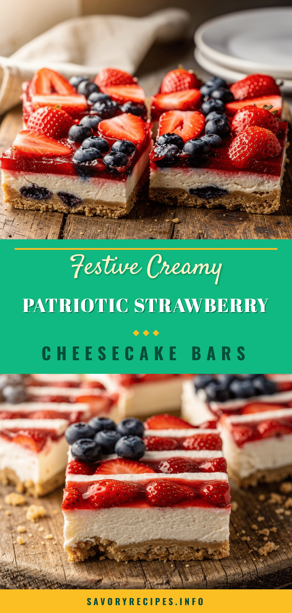 patriotic strawberry cheesecake bars recipe