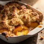 peach cobbler dump cake - featured image