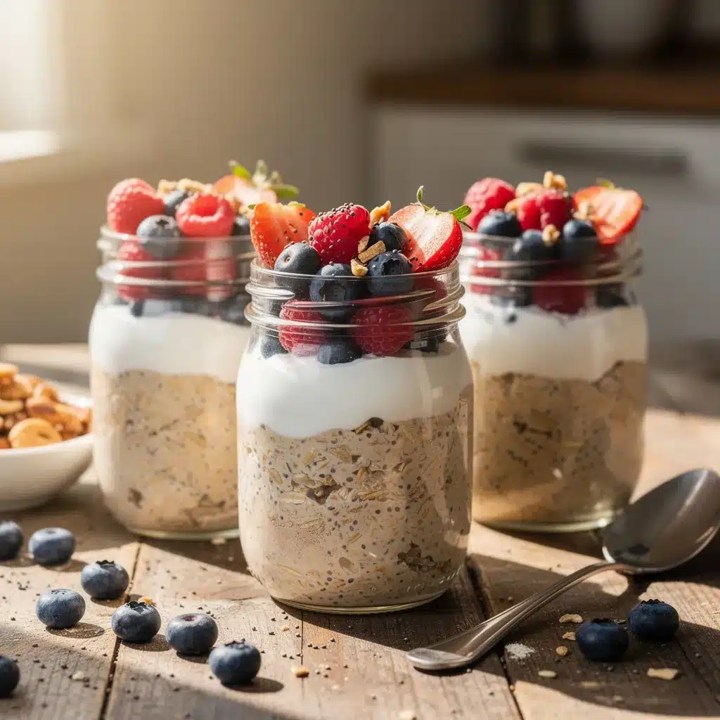 protein-packed overnight oat jars preparation steps