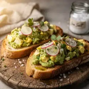 quick avocado egg salad toast - featured image