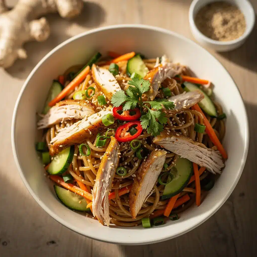 Sesame Ginger Cold Noodle Salad preparation steps