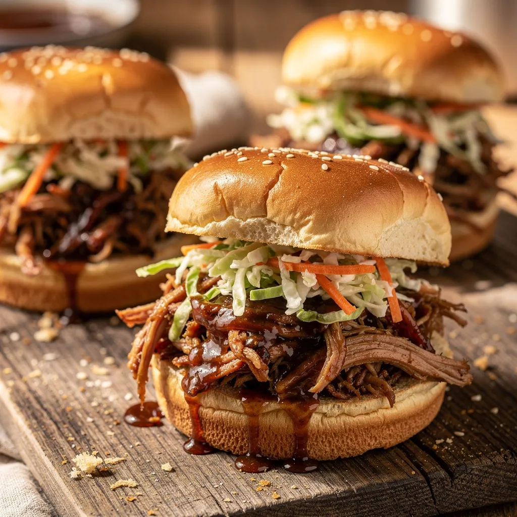 slow cooker honey garlic bbq pulled pork sliders preparation steps