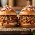 slow cooker pulled chicken sandwiches - featured image