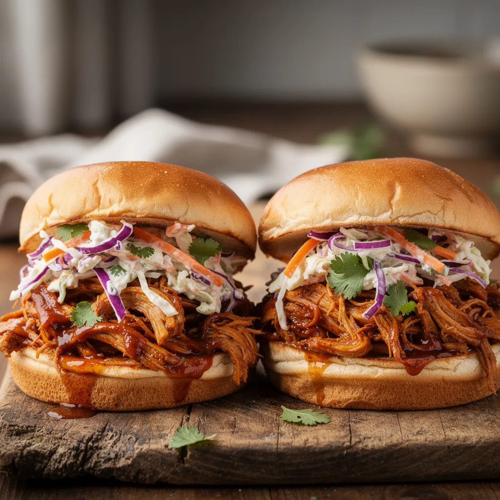 slow cooker pulled chicken sandwiches preparation steps