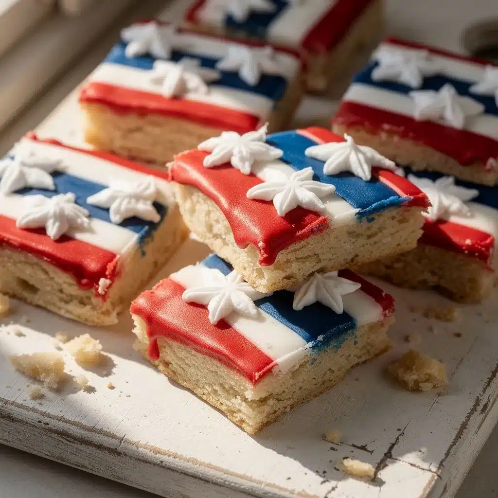 stars and stripes sugar cookie bars preparation steps