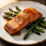 sticky bourbon glazed salmon - featured image