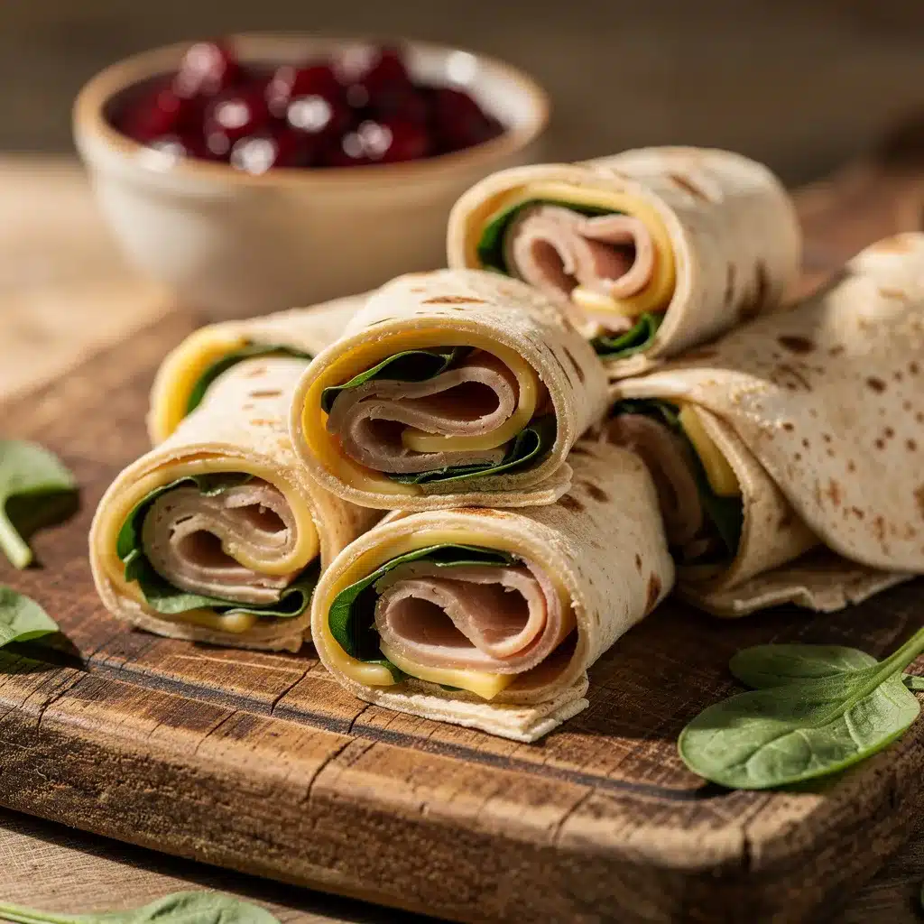 turkey and cheese pinwheel wraps preparation steps