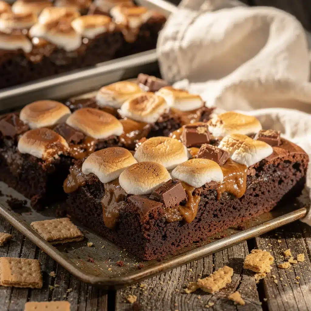 Ultimate Gooey Sheet Pan S’mores Brownies preparation steps