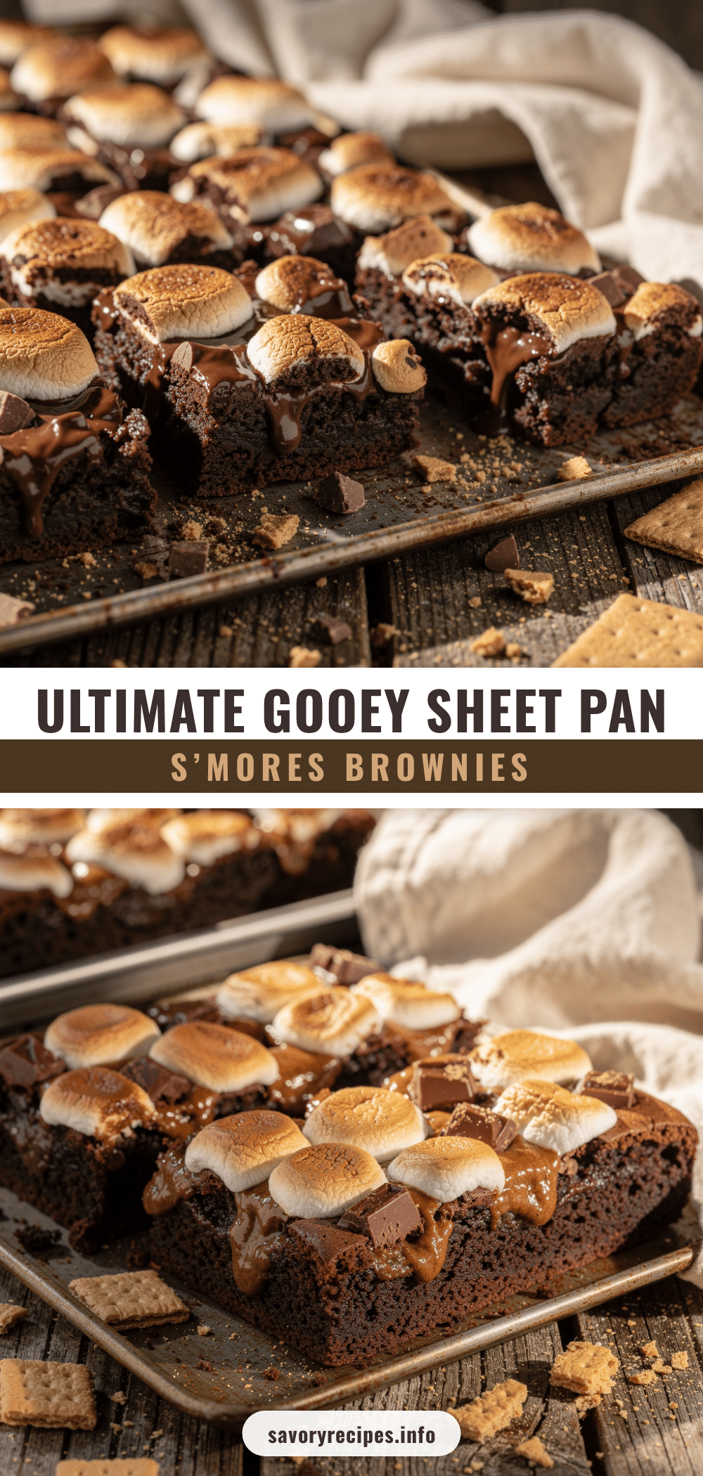 Ultimate Gooey Sheet Pan S’mores Brownies recipe